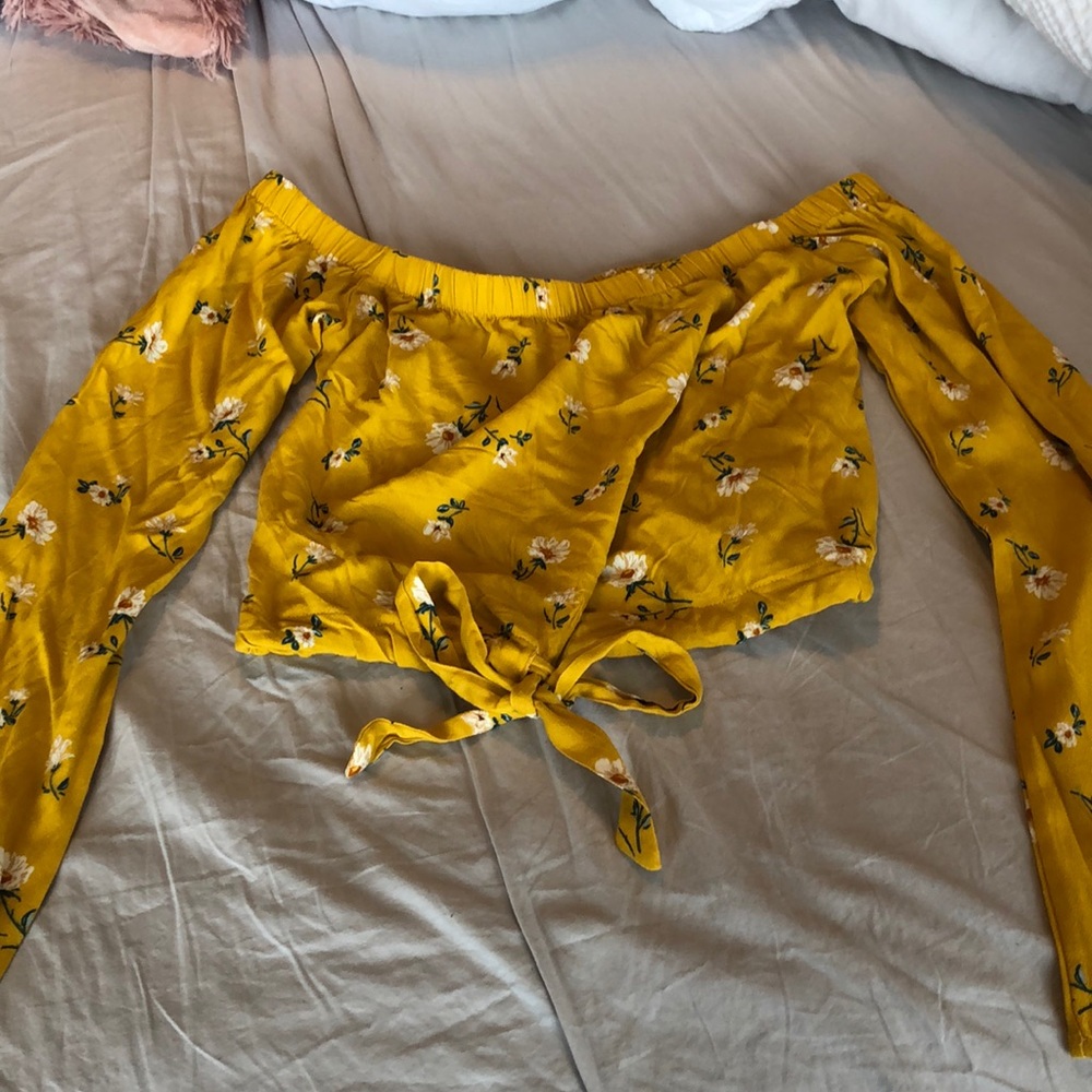 PacSun Off the Shoulder Cropped Long Sleeve